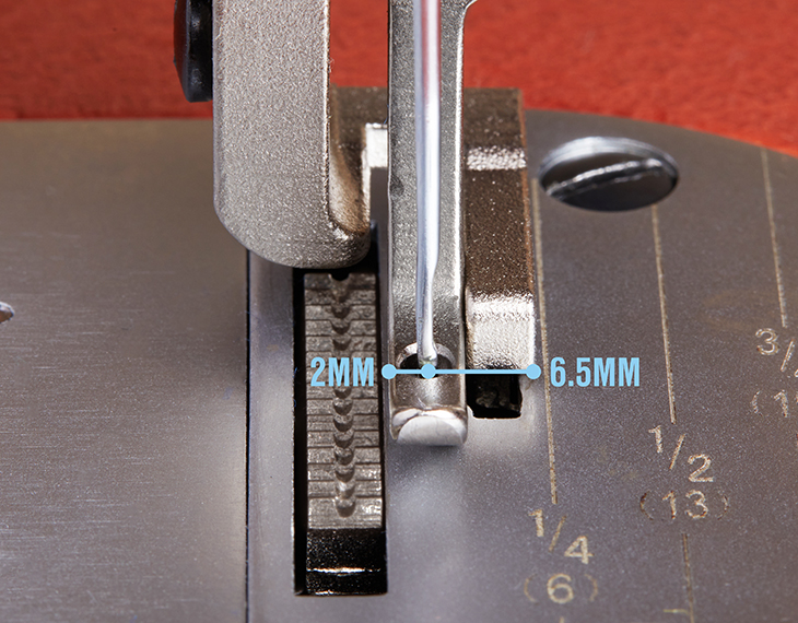 Right zipper presser foot for the Ultrafeed LS Sewing Machine.